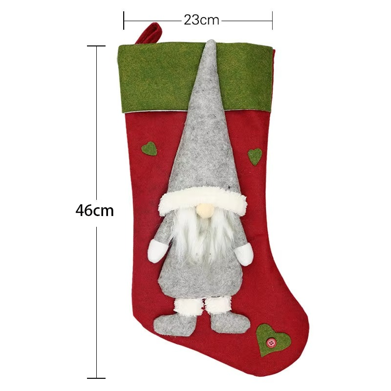 18" Large Faceless Gnomes Old Man Xmas Stocking Decor,Christmas Party Fireplace Family Hanging Stocking Decoration Kids Gift Bag