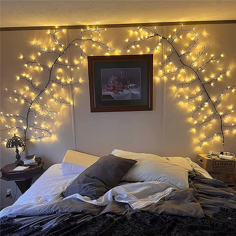 Creative 2.3M 144LEDs Willow Branch String Lights Waterproof Garland Christmas Fairy Lights for Room Wedding Party Holiday Decor