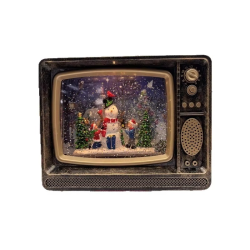 Cross-border Christmas Gift Snowflake Crystal Lamp TV Music Box,snow Globe Decoration for Christmas Extension Christmas Ornament