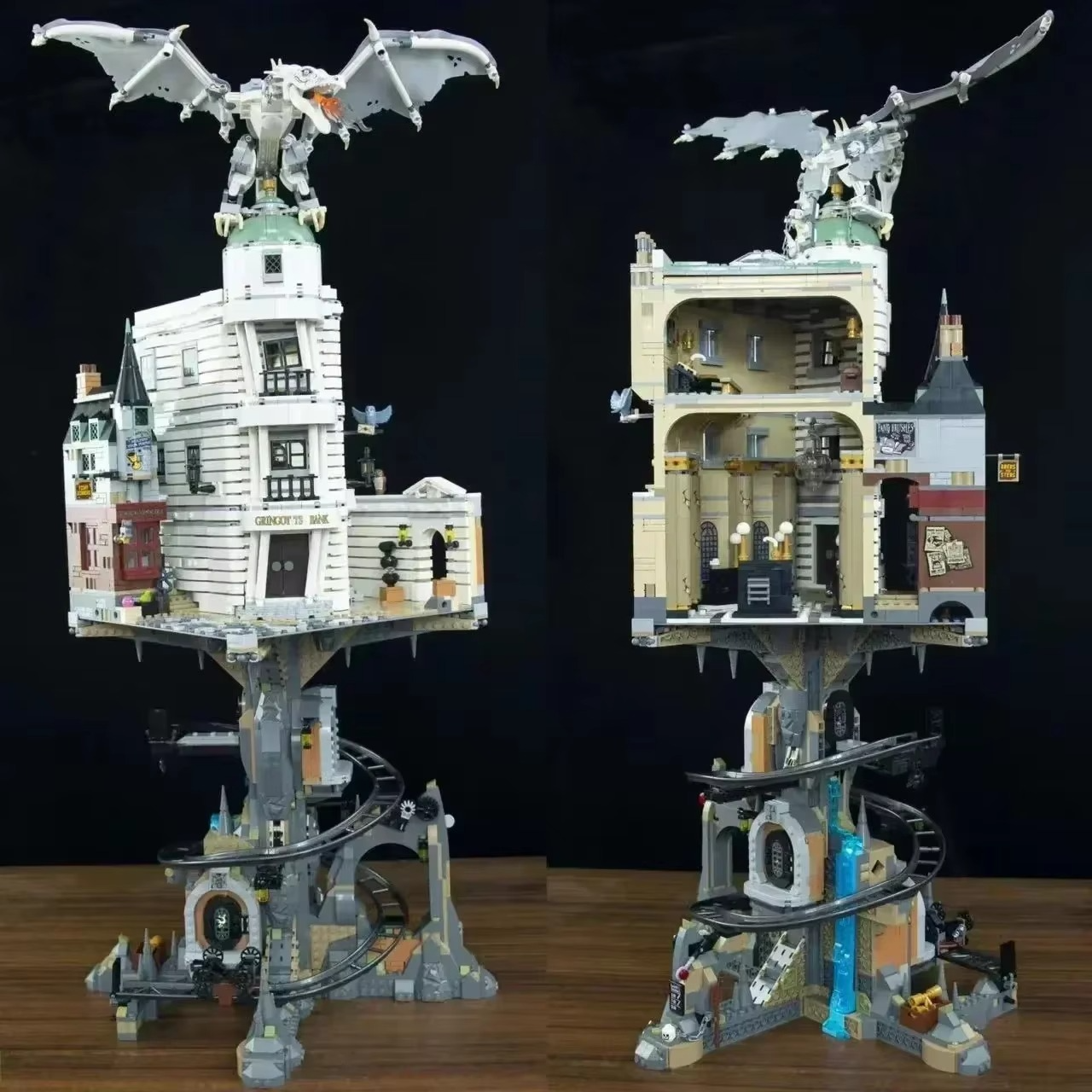In stock Bank Gringotts Blocks Bricks Ironbelly Building Dragon moc76417 Castles Model building toy Christmas birthday gifts