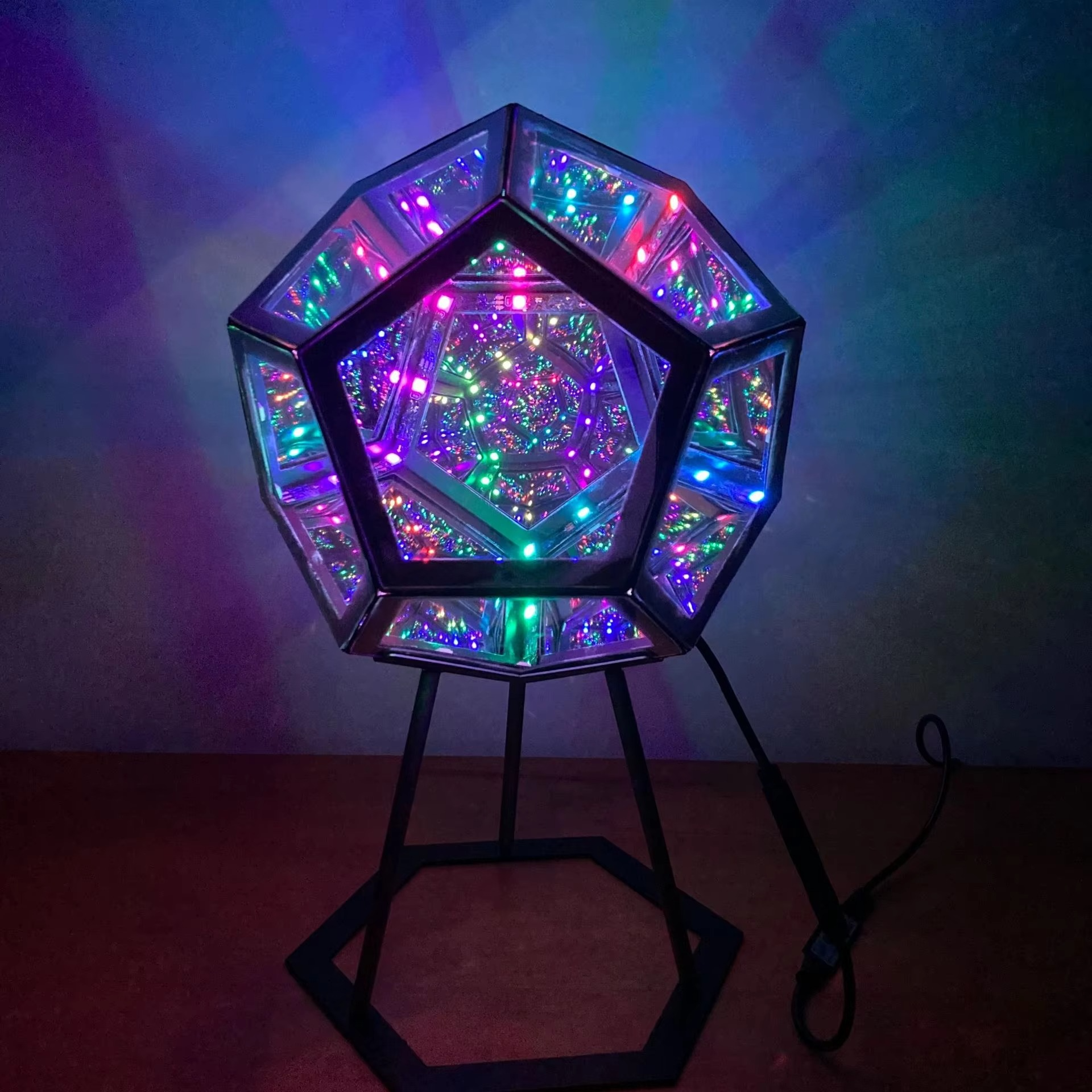Christmas Decor Night Lights Creative Cool Infinite Dodecahedron Creative Cool Color Art Lights Dream Star Lights Birthday Gifts