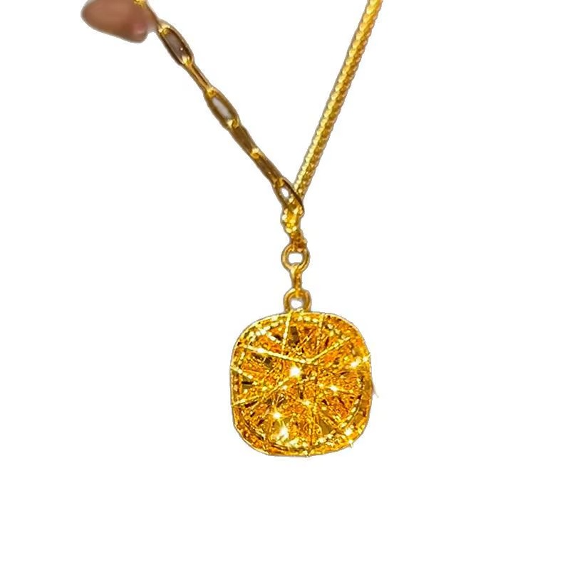 AU999 24K Gold Sugar Cube Set | Hollow - carved bracelet, pearl - accented, matte ring, diamond - set pendant, cute & trendy