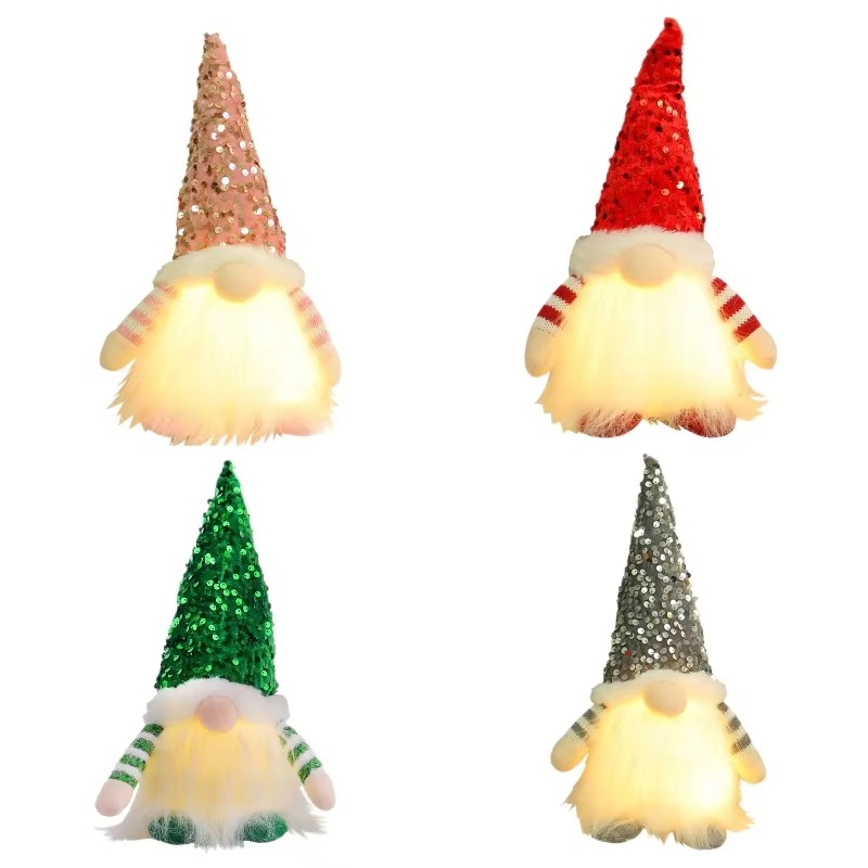 Christmas Gnome Night Light Decoration, Gift for Home Decor, Xmas Tree Ornament, for Family Party Festival