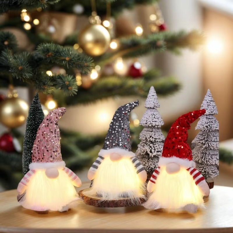 Christmas Gnome Night Light Decoration, Gift for Home Decor, Xmas Tree Ornament, for Family Party Festival
