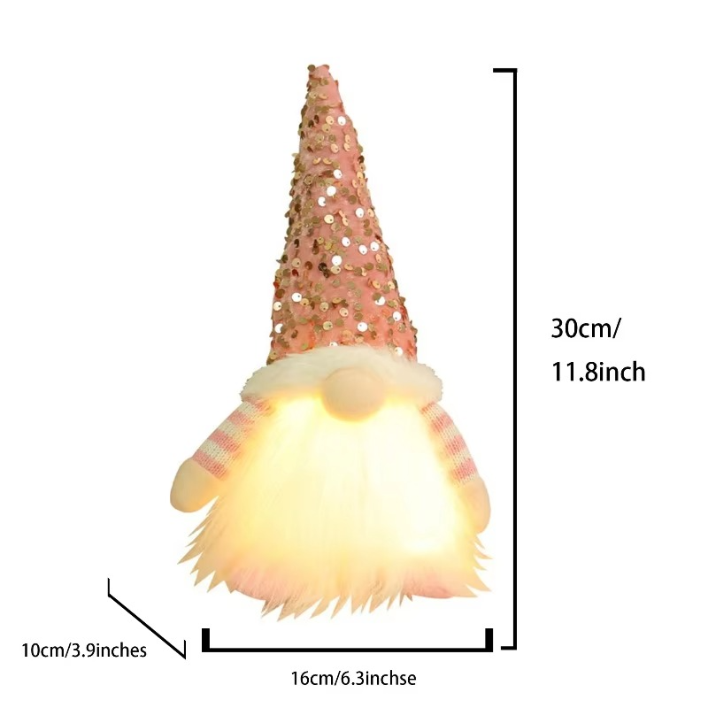 Christmas Gnome Night Light Decoration, Gift for Home Decor, Xmas Tree Ornament, for Family Party Festival
