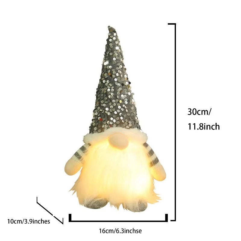 Christmas Gnome Night Light Decoration, Gift for Home Decor, Xmas Tree Ornament, for Family Party Festival