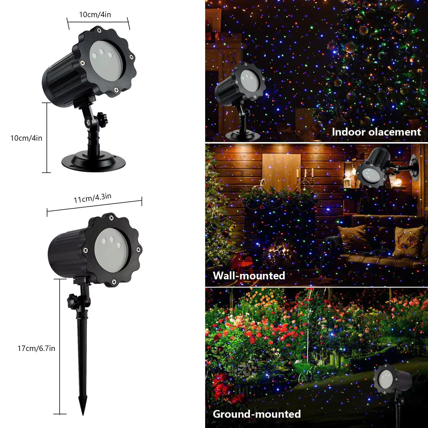 ALIEN Christmas Starry Laser Projector Lights Outdoor RGB Moving Star Shower Waterproof Garden Holiday Party Decor with Remote