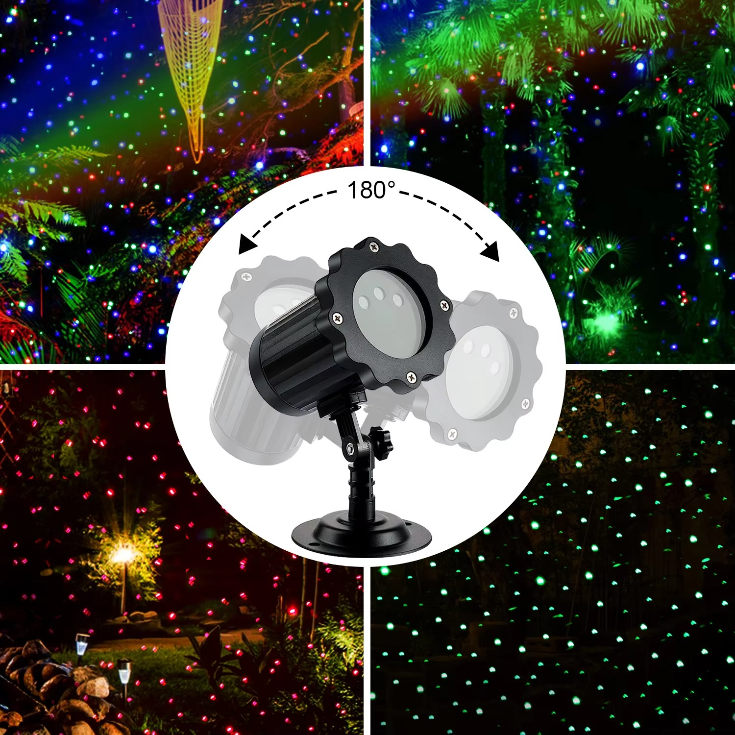 ALIEN Christmas Starry Laser Projector Lights Outdoor RGB Moving Star Shower Waterproof Garden Holiday Party Decor with Remote