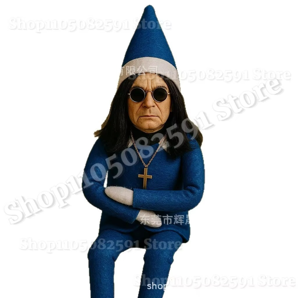 Ozzy Osbourne Christmas Elf Doll Mini Home Crafts Decorations, Christmas Ornaments for Party Decor, Gifts for Music Loveer