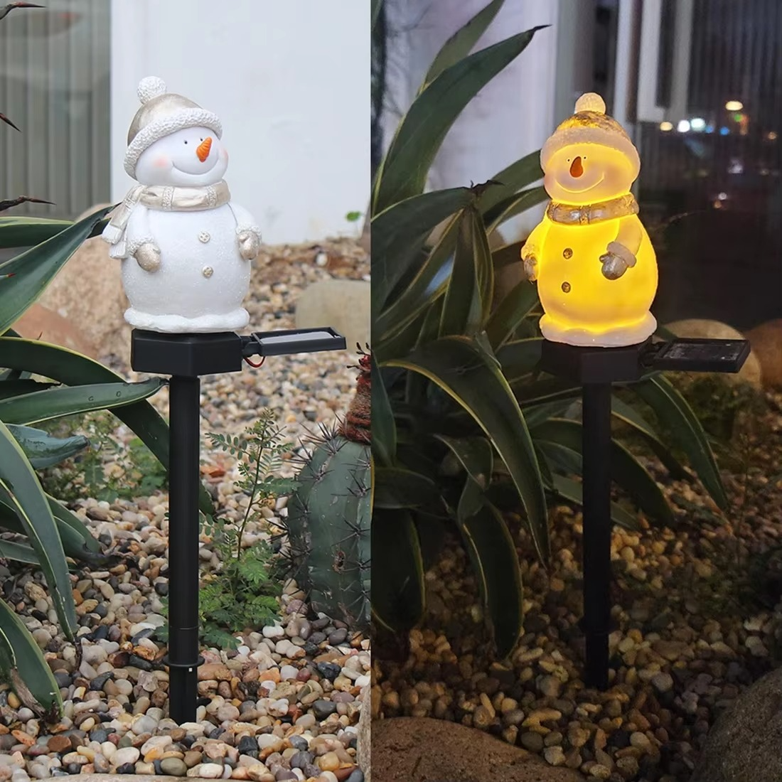 LED Christmas Solar Power Snowman Light Outdoor Waterproof Lawn Lamps Garden Garland Yard Fence Light for Christmas Decoration