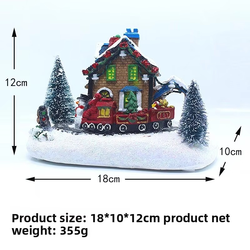 Christmas Decorations Led Light Snow House Christmas Scene Landscape Village Snow House Ornament Navidad 2025 New Year