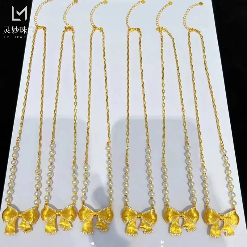 24K AU999 Gold Women’s Necklace - Elegant Pendant Design, Perfect for Daily Chic & Office Style
