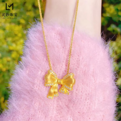 24K AU999 Gold Women’s Necklace - Elegant Pendant Design, Perfect for Daily Chic & Office Style