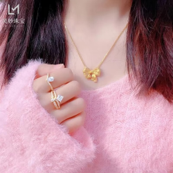 24K AU999 Gold Women’s Necklace - Elegant Pendant Design, Perfect for Daily Chic & Office Style