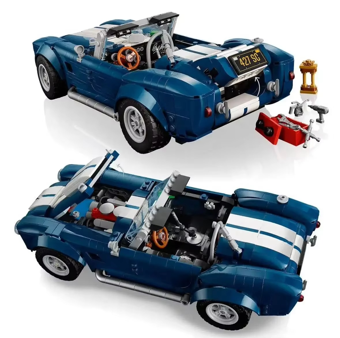 1241pcs 2025 New Racing Sport Car FIT Classic Cobra 427 S C Building Blocks Bricks Toy Assembly Model Christmas Birthday Gifts