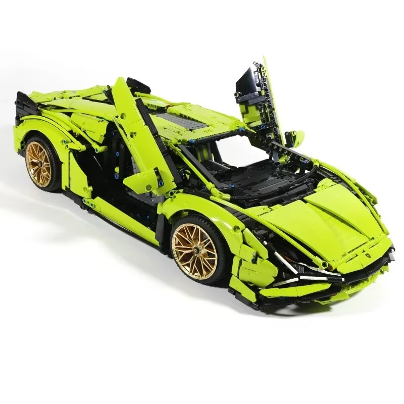 Green Sports Car Building Blocks Sets 1:8 Car Model Toys Compatible With Legoed Particles Suitable For Christmas Gifts 42115