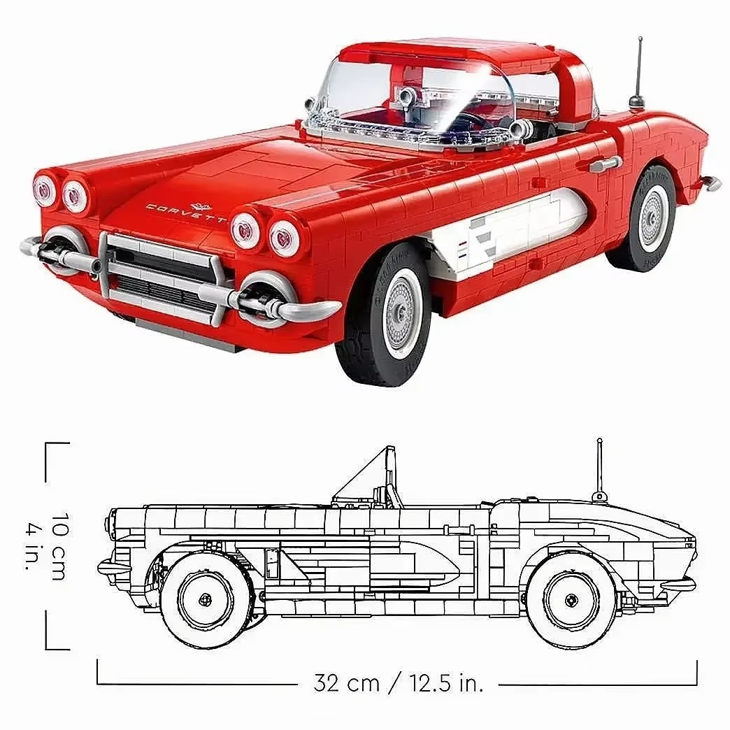 Red Convertible sports car 10321 Building Blocks Sets Suitable For Christmas Gifts Compatible With Legoed Particles