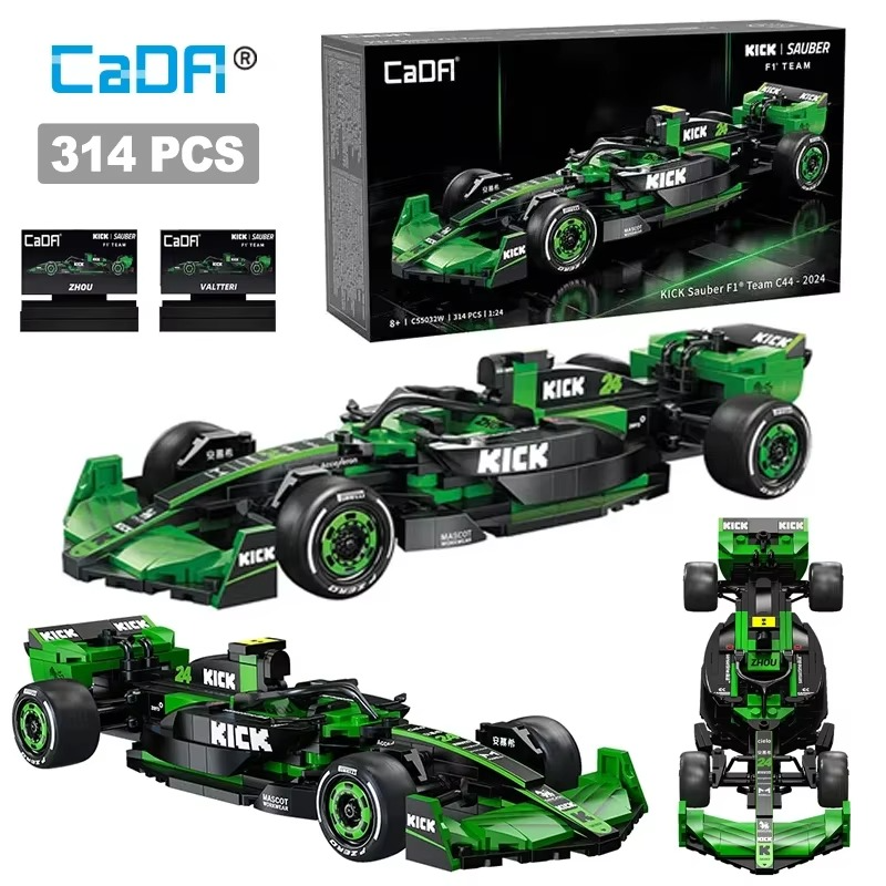 Cada KICK Sauber Team C44 Formula-1 F1 Technical Racing Car Number 24 Sports Car Building Blocks Car Bricks Toys Holiday Gifts