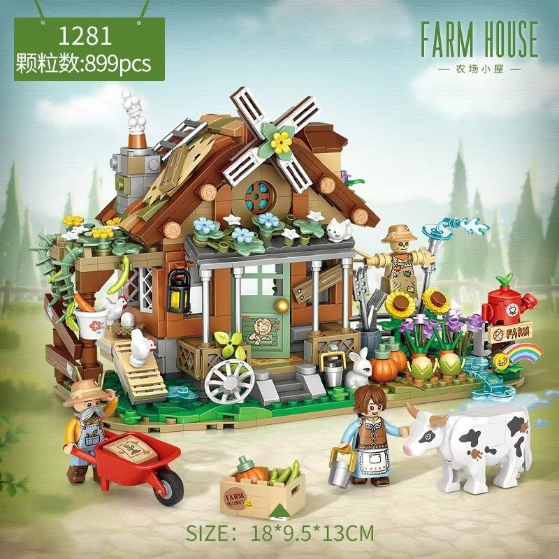 New Small Particle Building Blocks Assembly Toy Puzzle Children's Christmas House Candy House Model Collect Christmas Gift