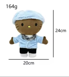 Hello Kitty bad bunny peluche Juice Wrld Plush Doll Stuffed Toys Cute Boys Girls Christmas Gifts Kitten Plush Toy Wearing Vest