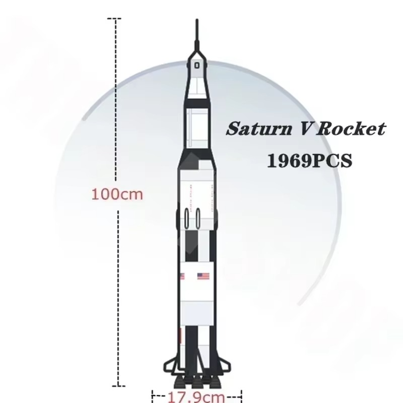 2025 The Apollo Saturn V Building Blocks Space Rocket Idea Series Bricks Educational Toys For Children Birthday Xmas Gifts