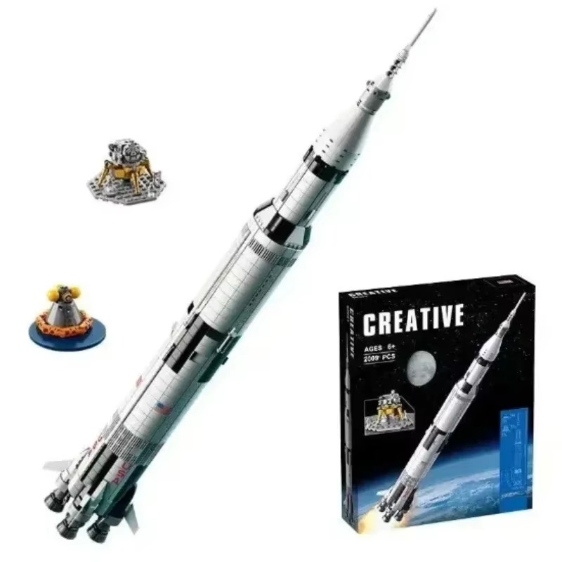 2025 The Apollo Saturn V Building Blocks Space Rocket Idea Series Bricks Educational Toys For Children Birthday Xmas Gifts