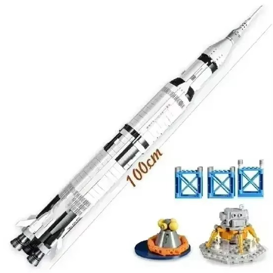 2025 The Apollo Saturn V Building Blocks Space Rocket Idea Series Bricks Educational Toys For Children Birthday Xmas Gifts