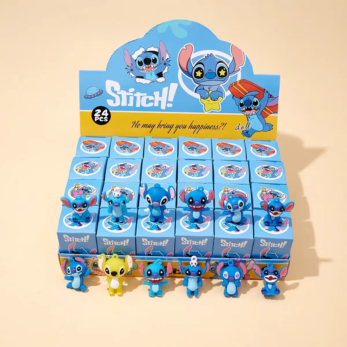 New high quality Disney Stitch Anime Figure Toys Cute Lilo Stitch Key Chain Mystery Box Toy Adult Christmas Birthday Gifts