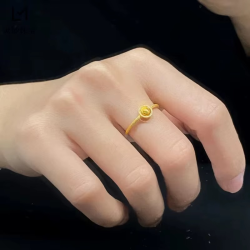 24K Gold AU999 Adjustable Spinning Bead Ring | Micro - carved vines, sturdy gold chain, adjustable, luxurious & refined