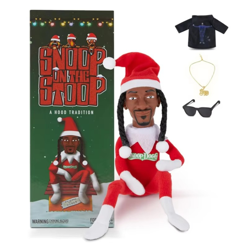 Christmas Elf Doll with Snoop on a Stoop Exquisite Gift Box Accessory Table Christmas Tree Decorations for Home Plush Toys 2025
