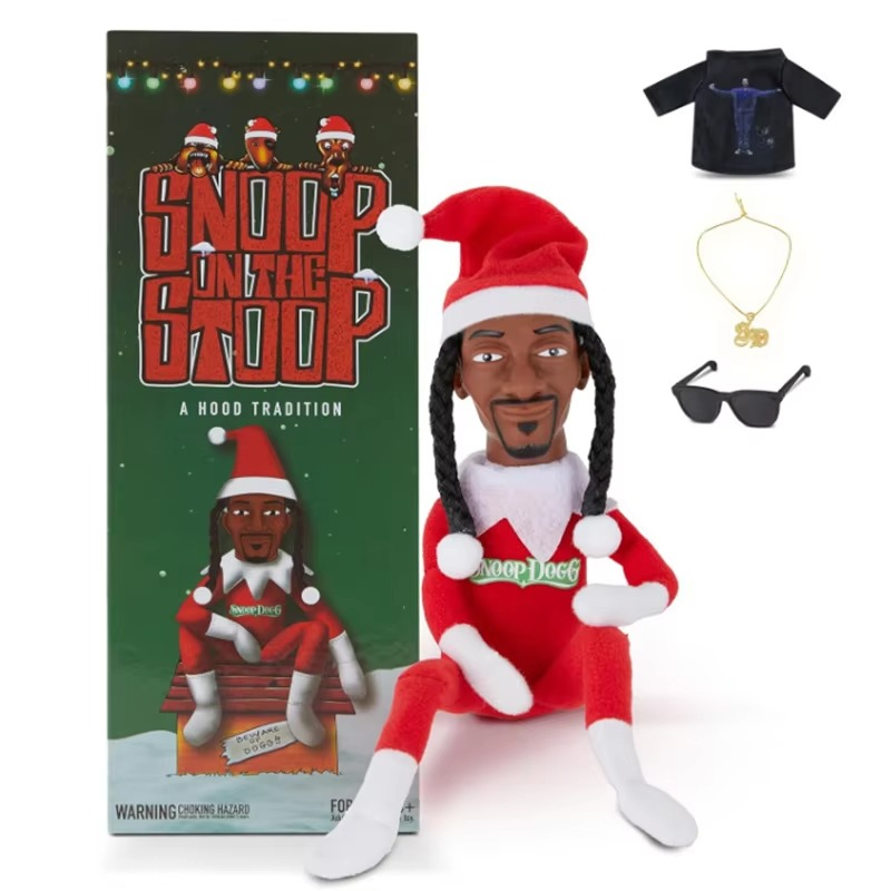 Christmas Elf Doll with Snoop on a Stoop Exquisite Gift Box Accessory Table Christmas Tree Decorations for Home Plush Toys 2025
