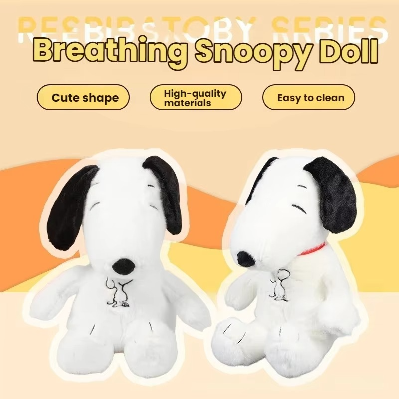 New Modes Baby Breathing Soothing Snoopy Dog Sleeping Companion Music and Light Plush Doll Toy best Christmas gift