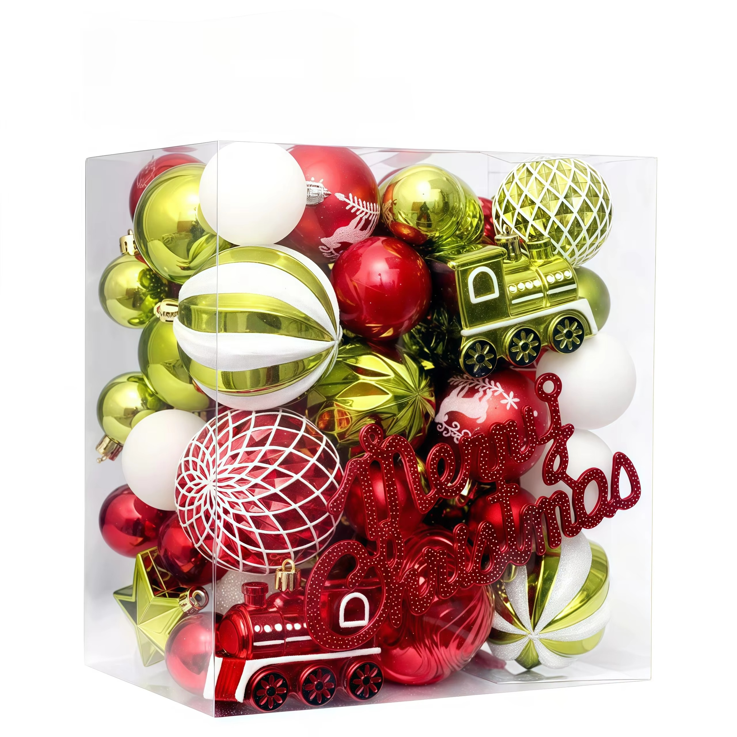 65PCS Christmas Ball Christmas Tree Ornaments Ball Xmas Hanging Tree Pendants New Year Decor Home Christmas Decoration 2025