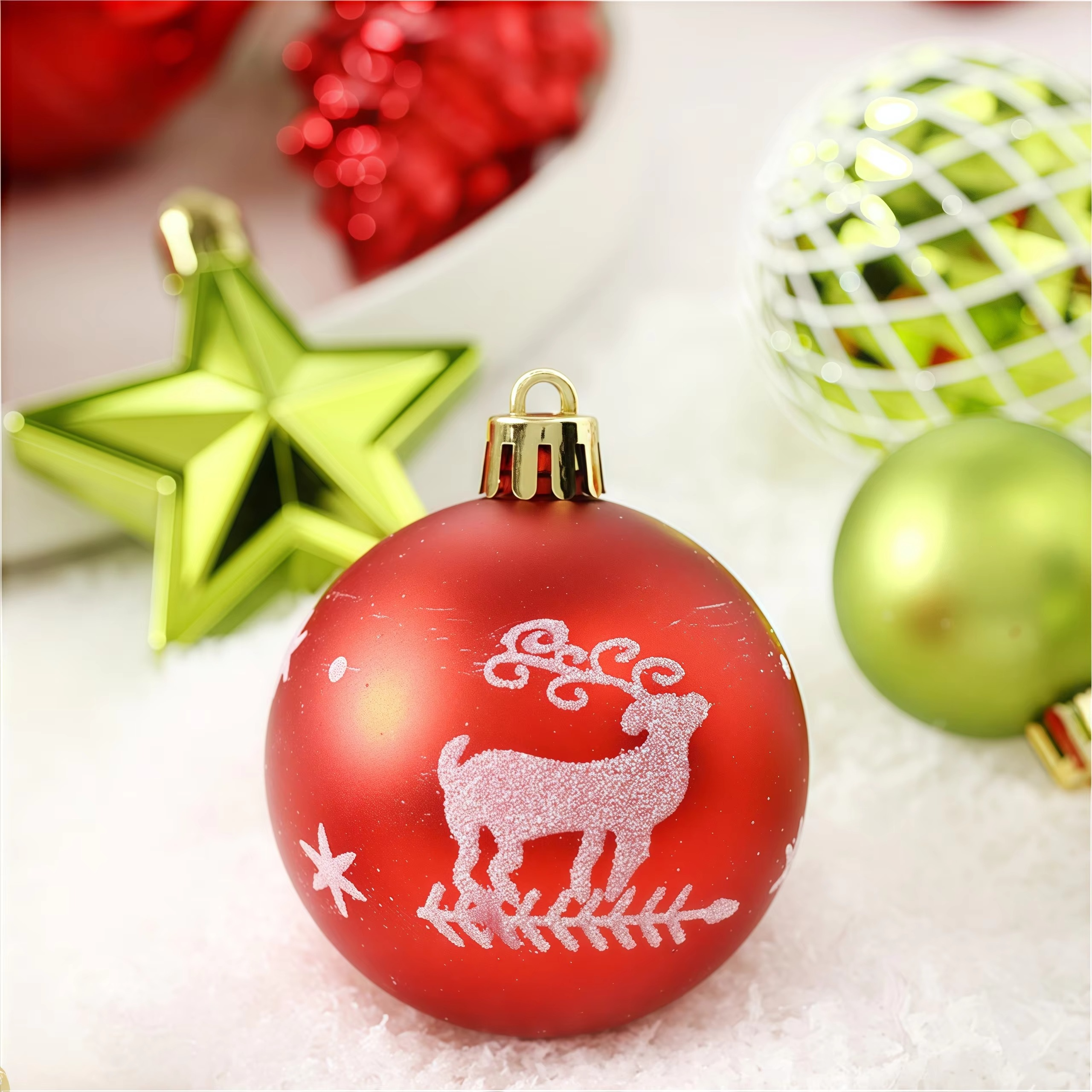 65PCS Christmas Ball Christmas Tree Ornaments Ball Xmas Hanging Tree Pendants New Year Decor Home Christmas Decoration 2025