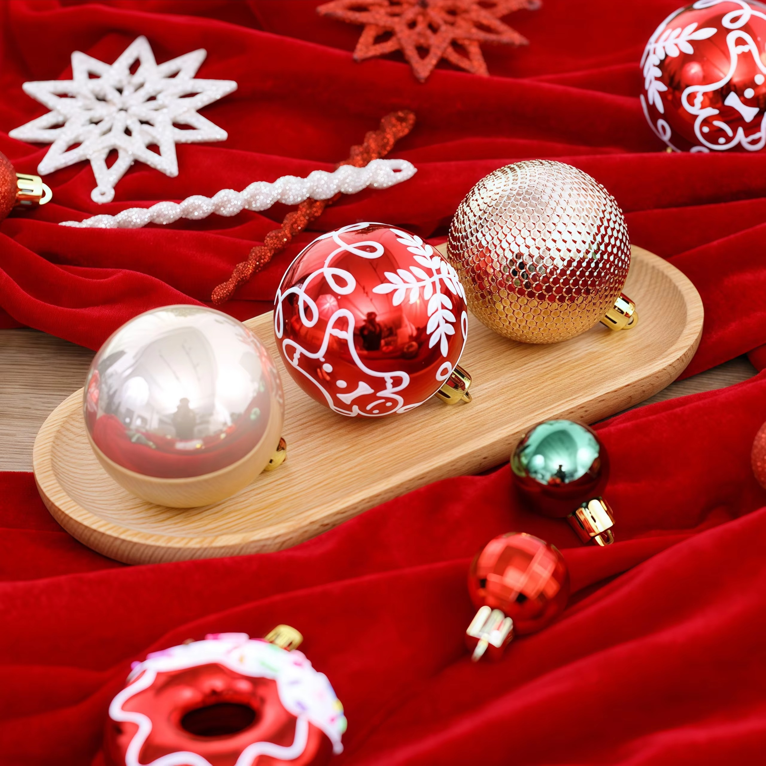 45PCS Christmas Balls Christmas Tree Ornaments Gingerbread People Xmas Hanging Pendants Home Christmas Decoration New Year Gift