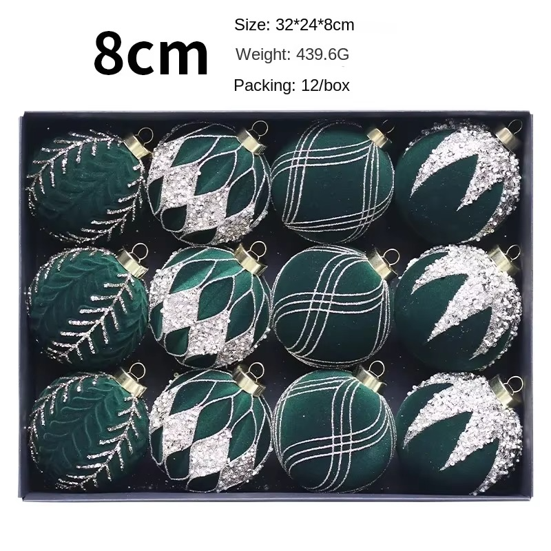 12pcs Christmas Balls Ornaments for Tree Home Car Decor Xmas New Year Navidad Festive Hanging Pendant Ball Accessories Set Of