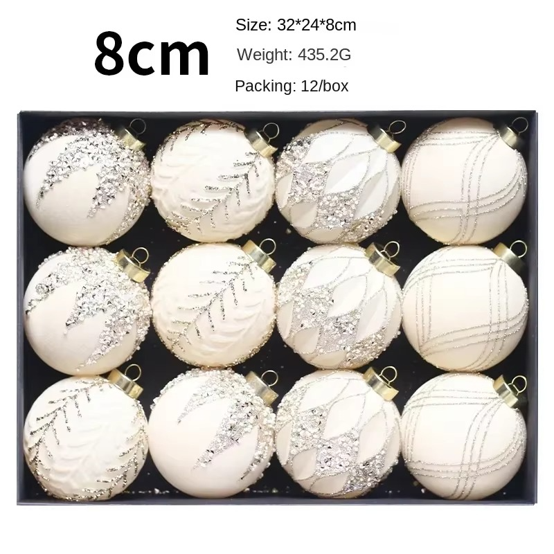 12pcs Christmas Balls Ornaments for Tree Home Car Decor Xmas New Year Navidad Festive Hanging Pendant Ball Accessories Set Of