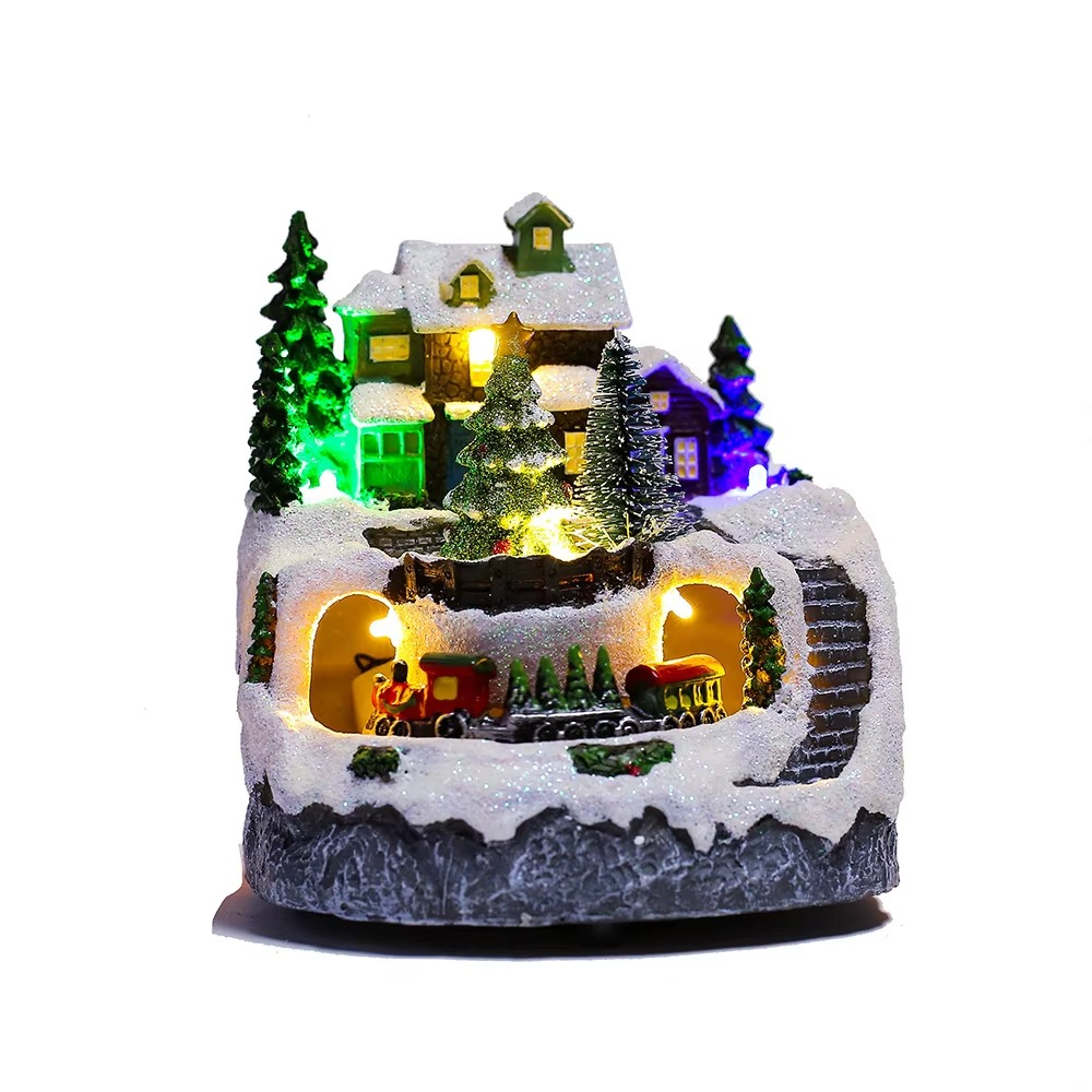 Christmas Snow House Electric Music Light Up House Christmas Display Gift Gift Christmas Decorations