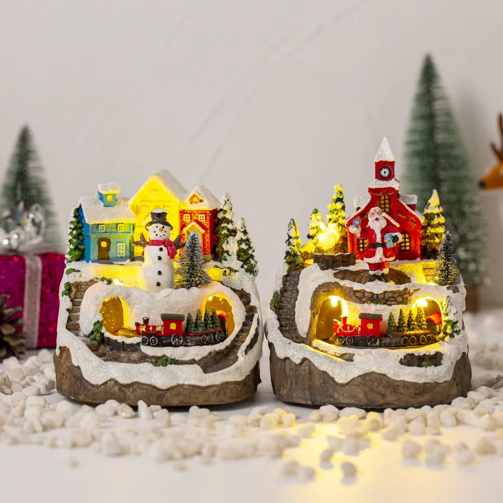 Christmas Snow House Electric Music Light Up House Christmas Display Gift Gift Christmas Decorations