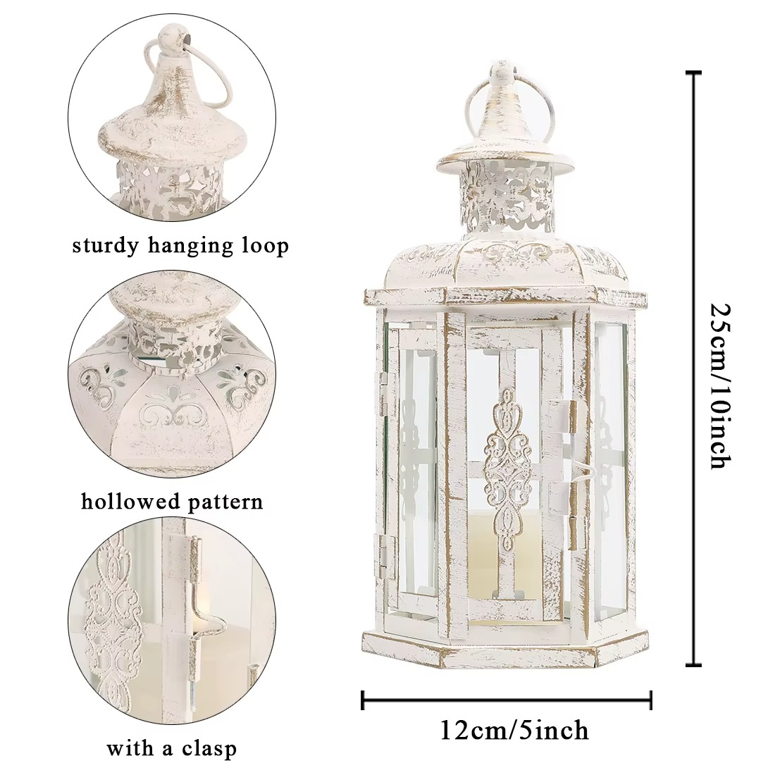 Outdoor Garden Candle Holder Lantern Home Decor Gift Bedroom Handle Hanging For Christmas Tabletop Portable Decoration