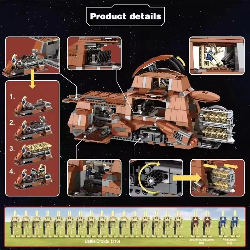 Trade Federation MTT Building Blocks Bricks Kids Education Toys Birthday Christmas Gifts Compatible 7662 05069