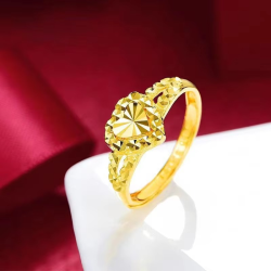 High-quality AU999 gold rings fashionable high-end heart shape 24K real gold ring Valentine's day love ring jewelry