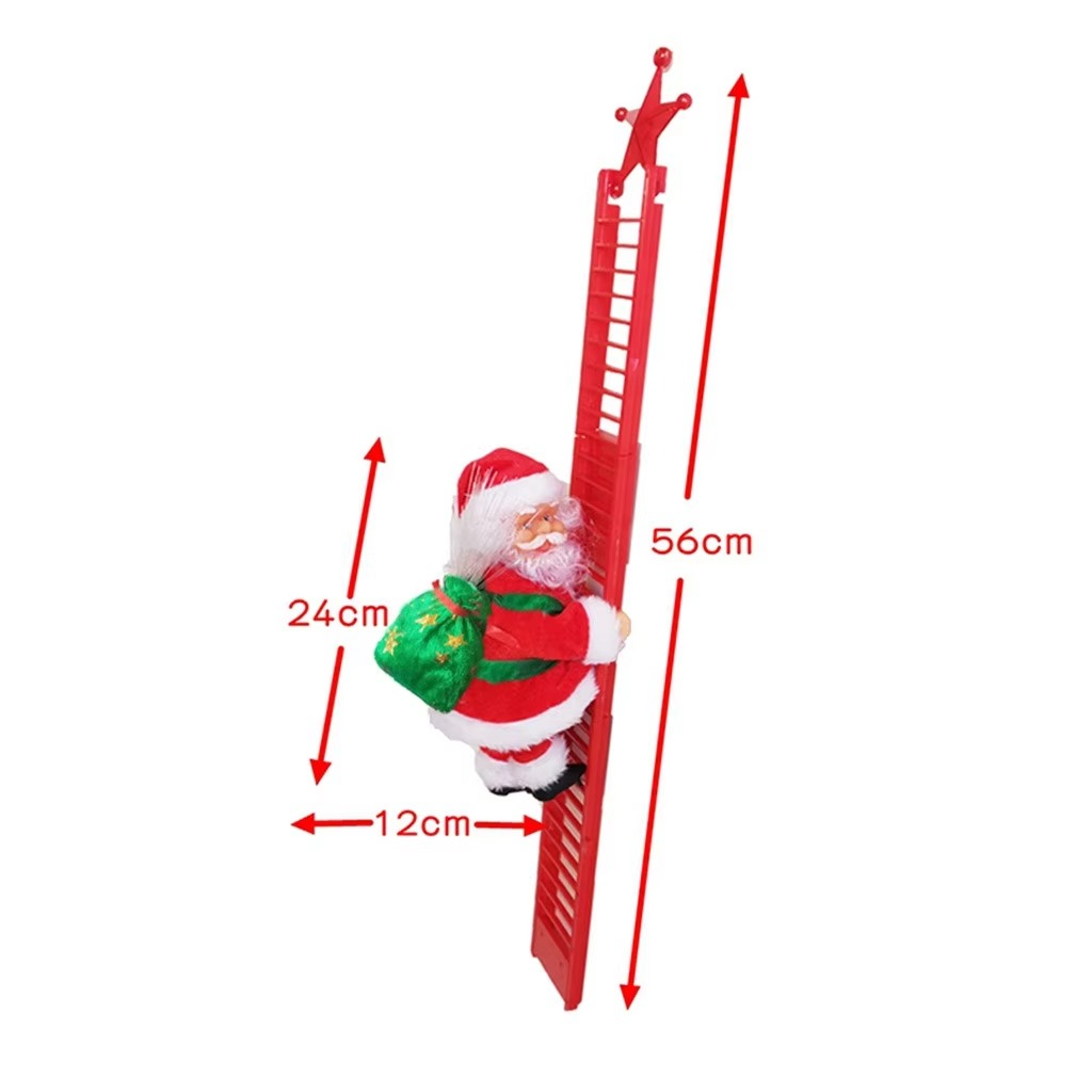 2025 Santa Claus Doll Climbing Ladder with Music Christmas Tree Ornaments Decorations For Home 2023 Navidad New Year Kids Gift