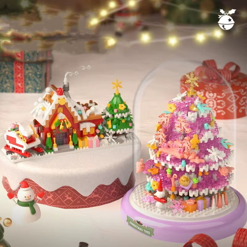 Christmas Building Blocks Toys for Children Xmas Gift Christmas Tree Store Diamond Blocks Kids Toys