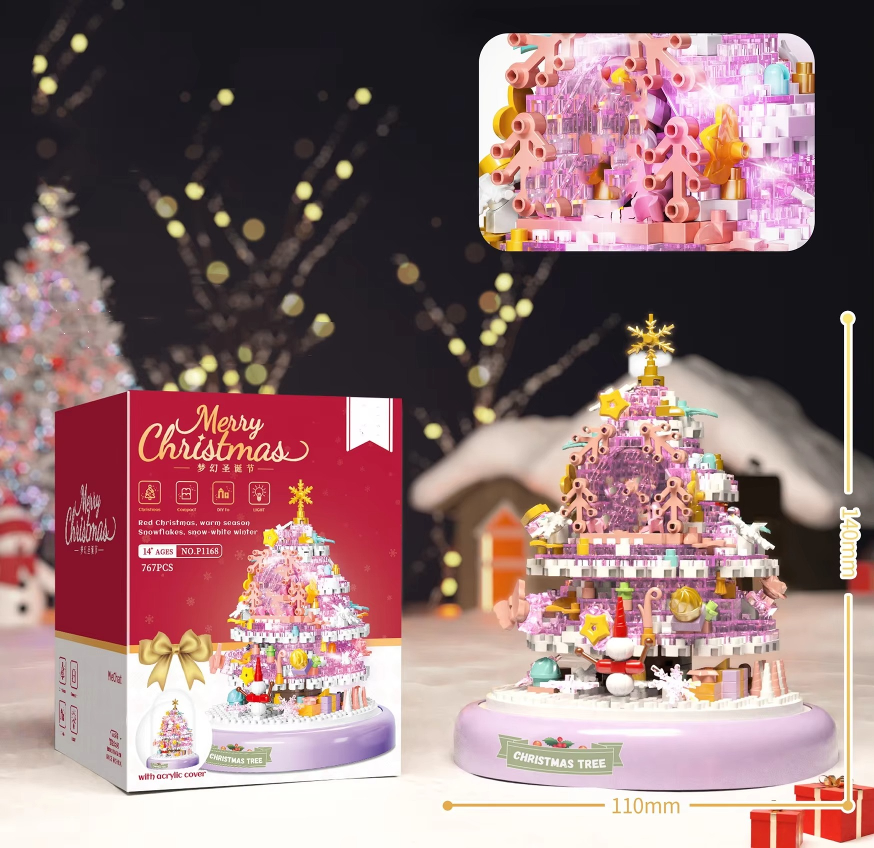 Christmas Building Blocks Toys for Children Xmas Gift Christmas Tree Store Diamond Blocks Kids Toys