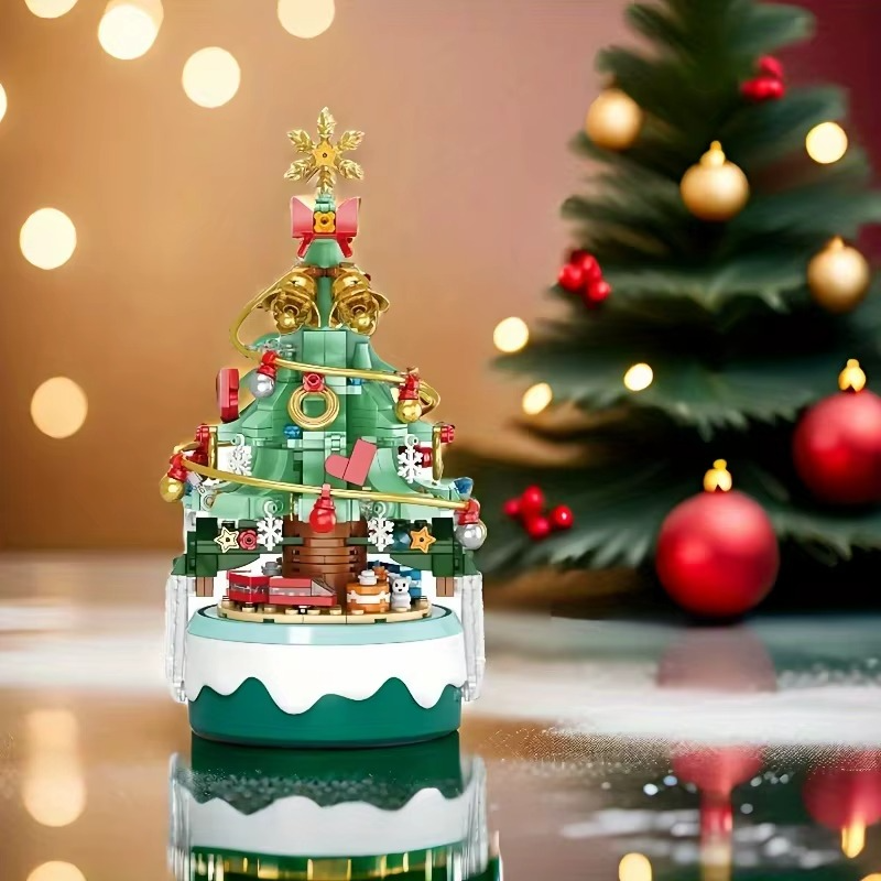 Christmas tree building block set, using ABSbuilding to build Christmas tree theme building block, suitable for boys and girls o
