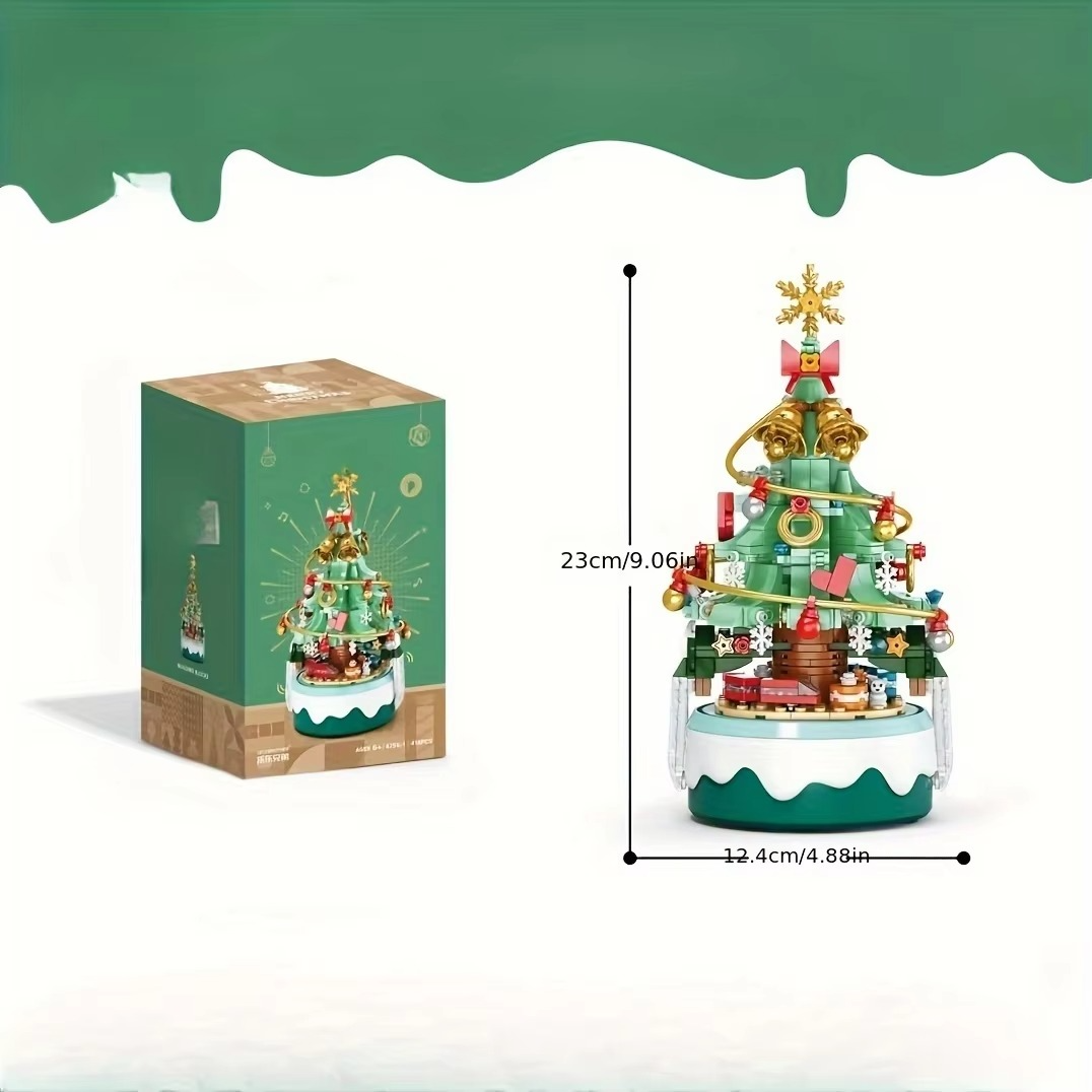 Christmas tree building block set, using ABSbuilding to build Christmas tree theme building block, suitable for boys and girls o