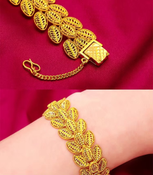 24K Gold 20MM Wide Bracelet | AU999 Pure Gold, bold wide flat design, mirror-polished, exudes elegance for business