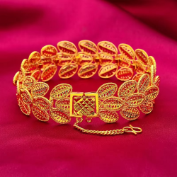 24K Gold 20MM Wide Bracelet | AU999 Pure Gold, bold wide flat design, mirror-polished, exudes elegance for business