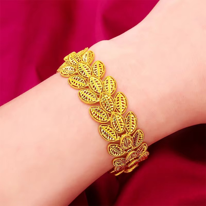 24K Gold 20MM Wide Bracelet | AU999 Pure Gold, bold wide flat design, mirror-polished, exudes elegance for business